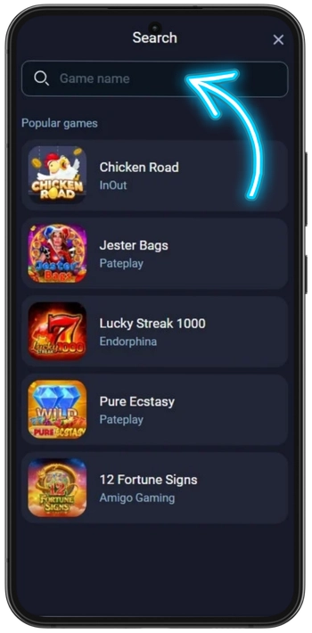 Začetek igre v Vox Casino aplikaciji